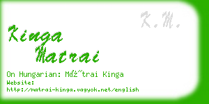 kinga matrai business card